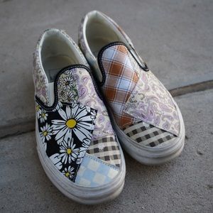 Vans patchwork slip ons